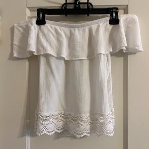 White Off the Shoulders Shirt Women’s L